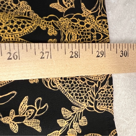 CATHERINE’S Womens Plus Shirt Sz 1XP Button Up Split Neck Black Gold Off… - Picture 8 of 12